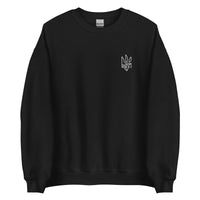 Freedom Embroidered White Tryzub - Adult Crewneck Sweatshirt - Saint Javelin