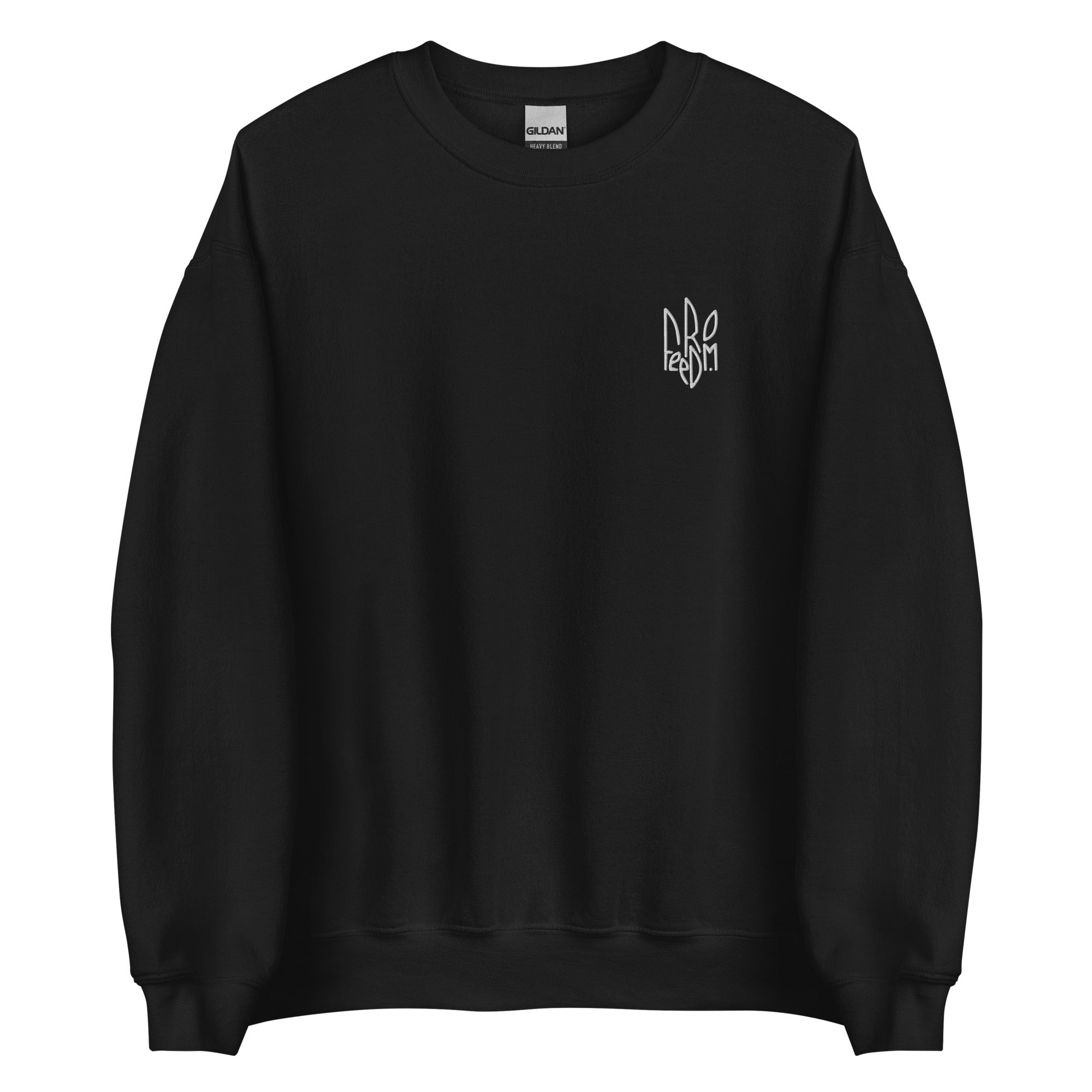 Freedom Embroidered White Tryzub - Adult Crewneck Sweatshirt