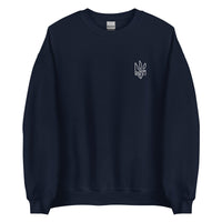 Freedom Embroidered White Tryzub - Adult Crewneck Sweatshirt - Saint Javelin