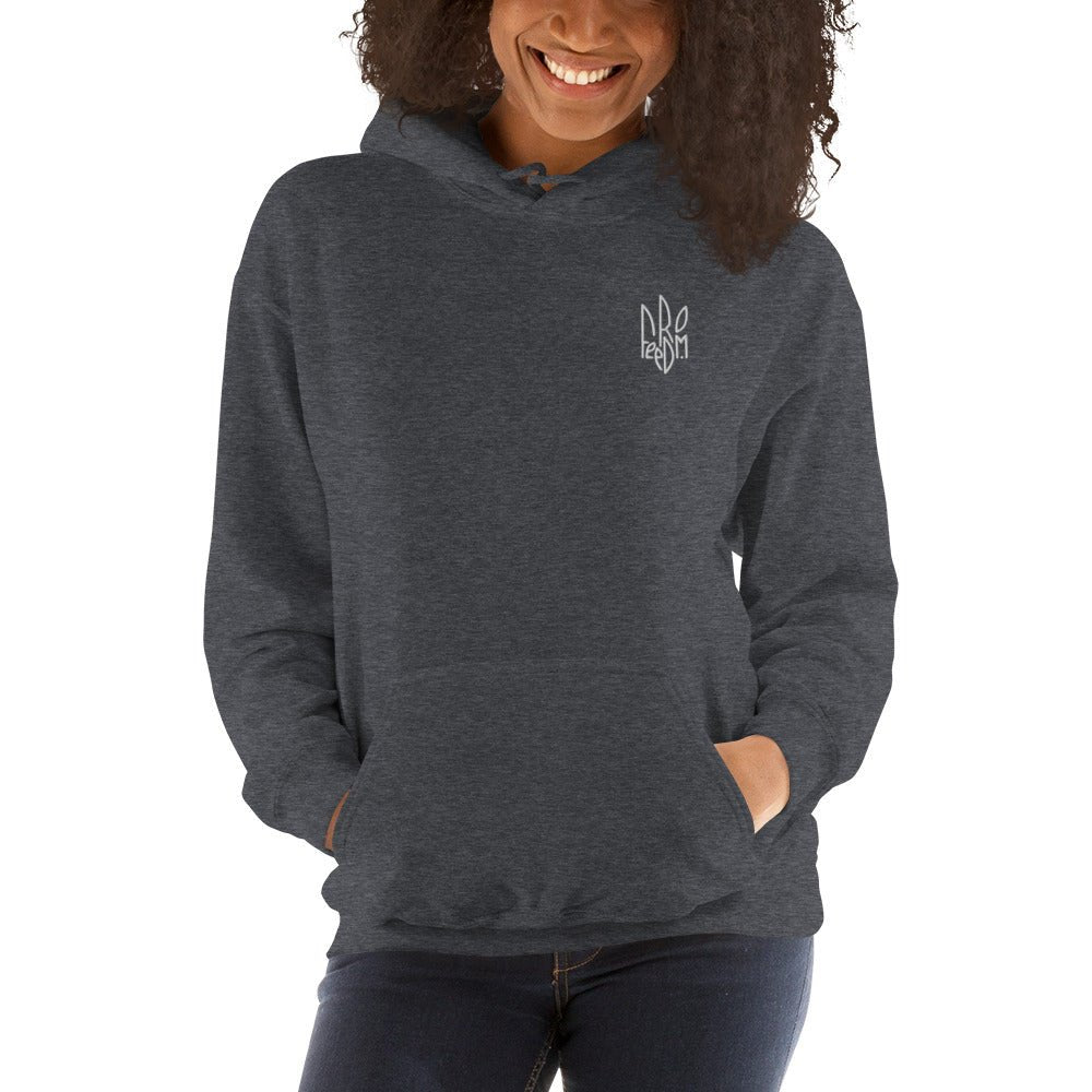 Freedom Embroidered White Tryzub - Adult Hoodie - Saint Javelin