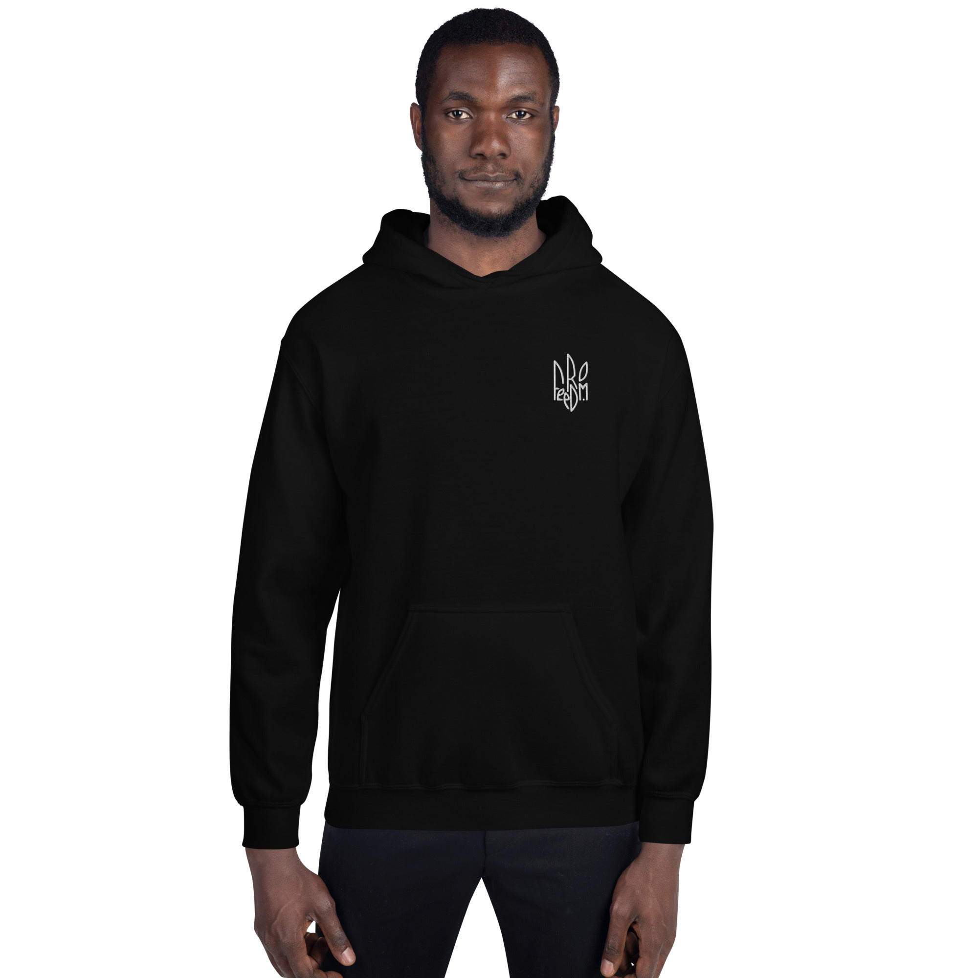 Freedom Embroidered White Tryzub - Adult Hoodie - Saint Javelin