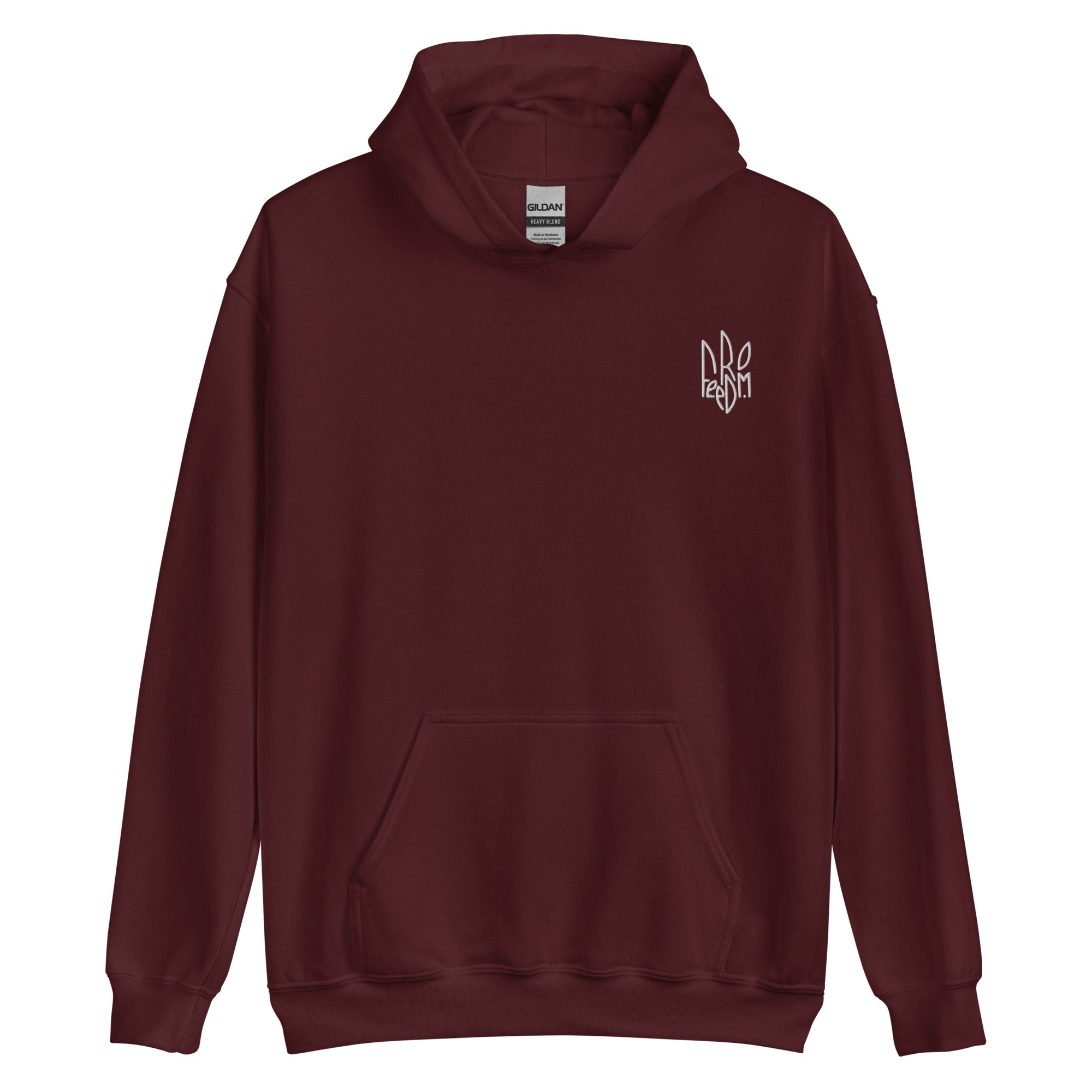 Freedom Embroidered White Tryzub - Adult Hoodie - Saint Javelin