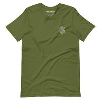 Freedom Embroidered White Tryzub - Adult TShirt - Saint Javelin