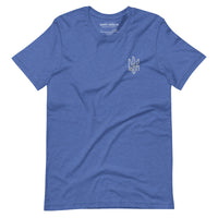 Freedom Embroidered White Tryzub - Adult TShirt - Saint Javelin