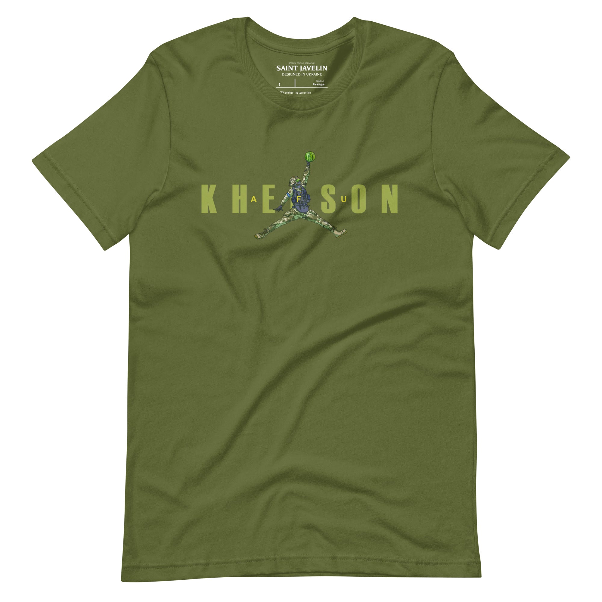 Kherson - Watermelon Warrior Army Green - Adult TShirt - Saint Javelin