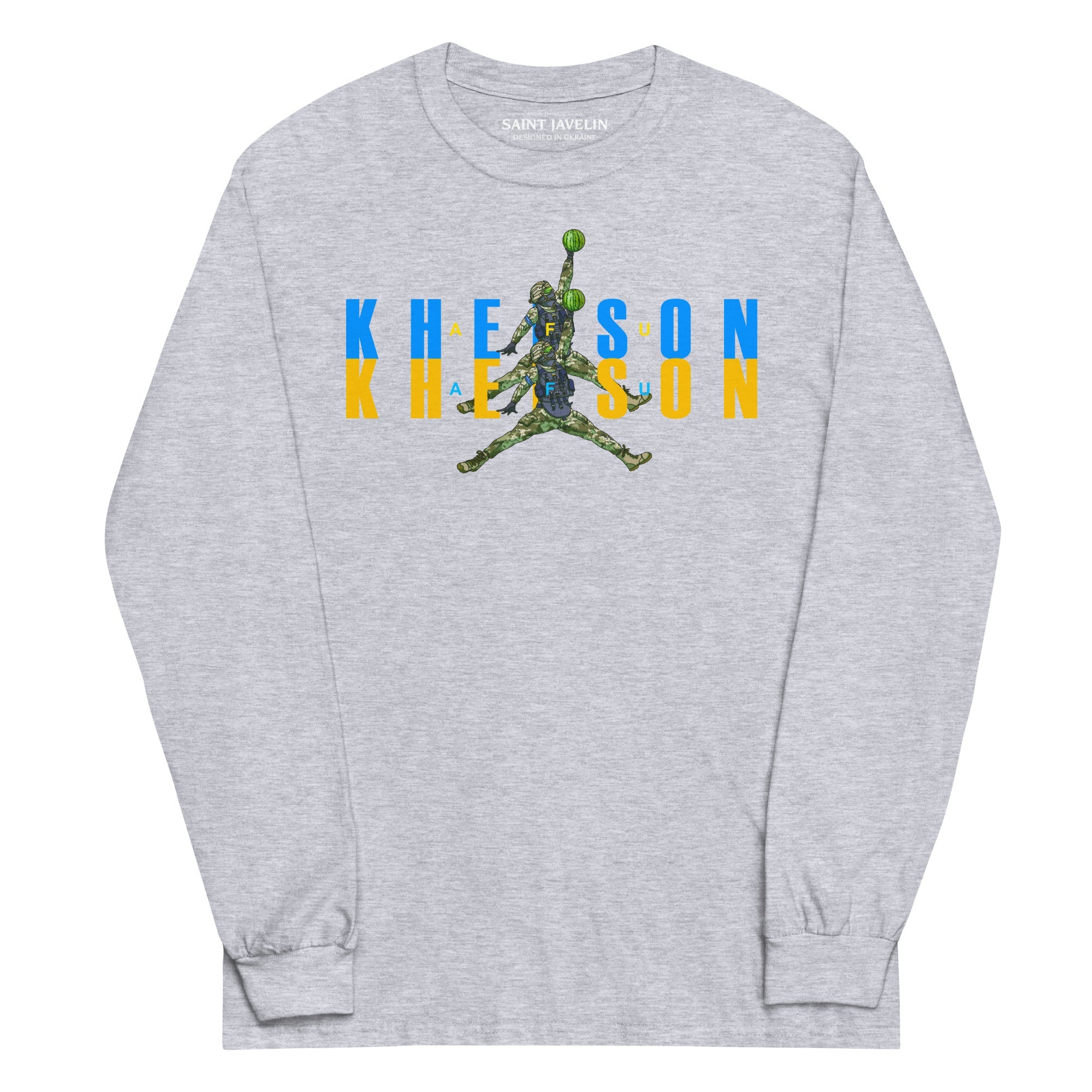Kherson - Watermelon Warrior Blue + Yellow - Adult Long Sleeve Shirt - Saint Javelin