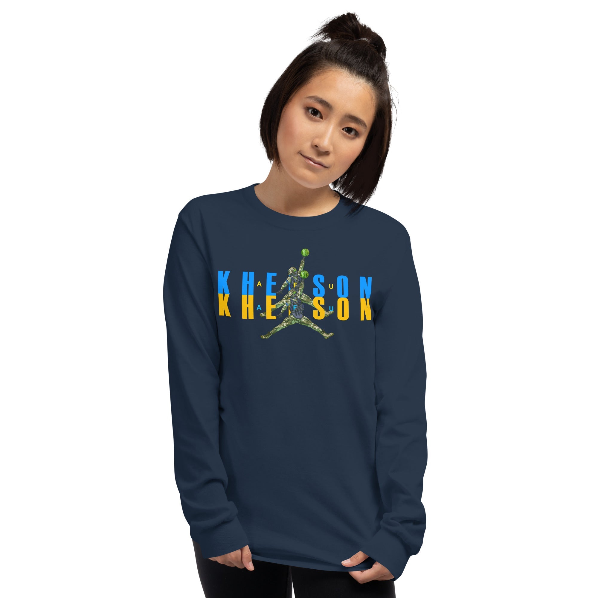 Kherson - Watermelon Warrior Blue + Yellow - Adult Long Sleeve Shirt - Saint Javelin