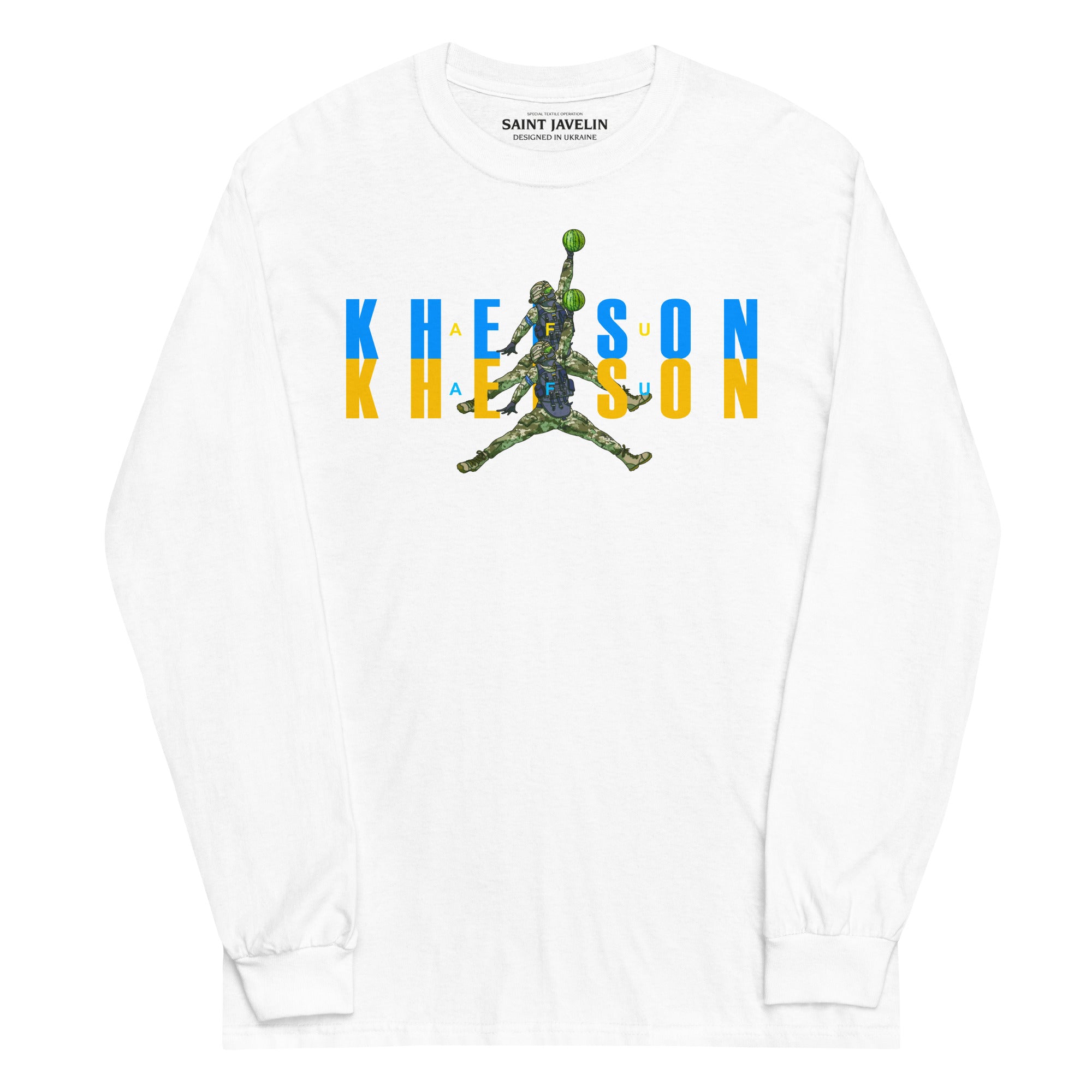 Kherson - Watermelon Warrior Blue + Yellow - Adult Long Sleeve Shirt - Saint Javelin