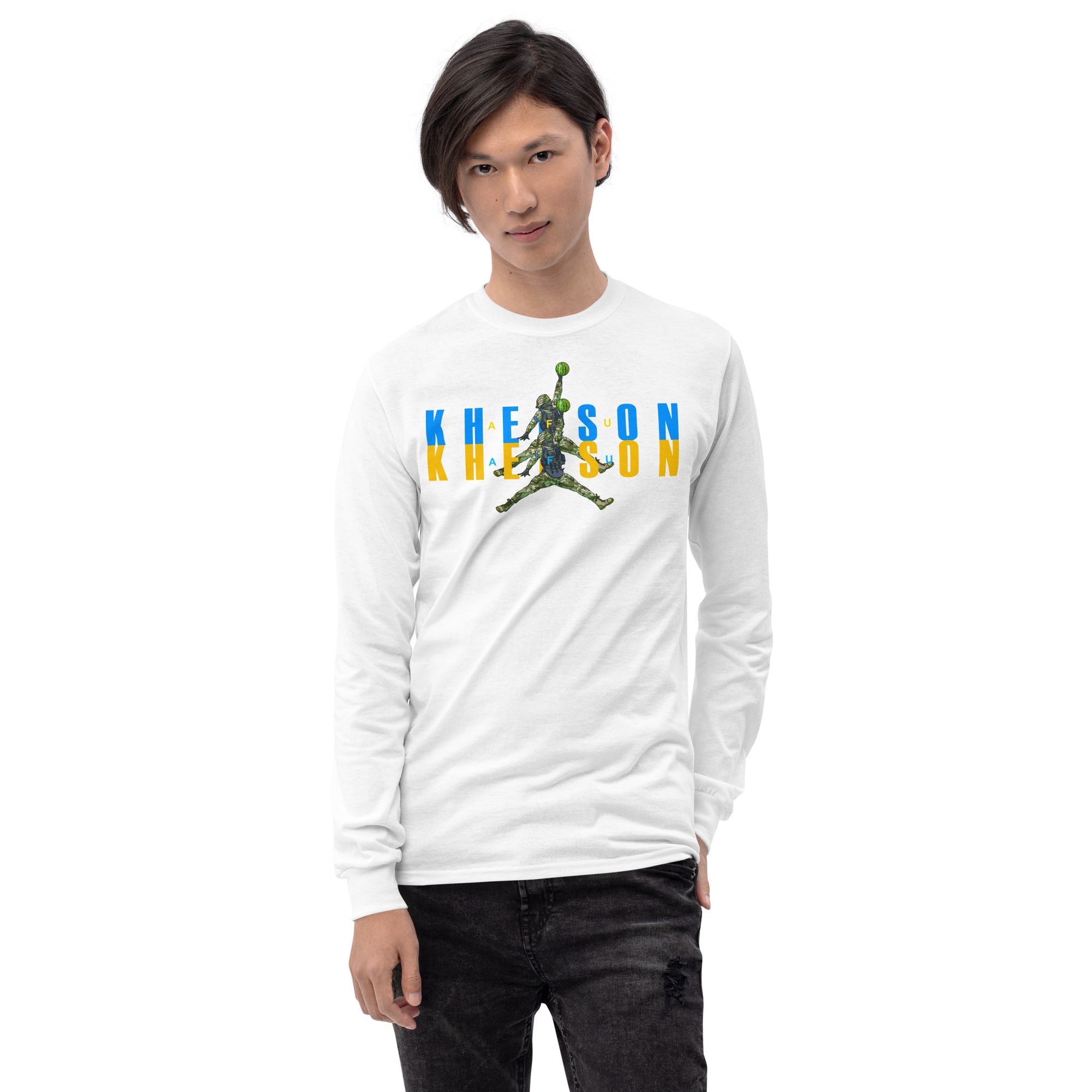 Kherson - Watermelon Warrior Blue + Yellow - Adult Long Sleeve Shirt - Saint Javelin
