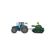 A Ukrainian Farmer Finds a Russian Tank - Sticker