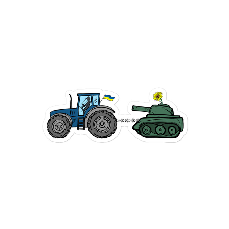 A Ukrainian Farmer Finds a Russian Tank - Sticker