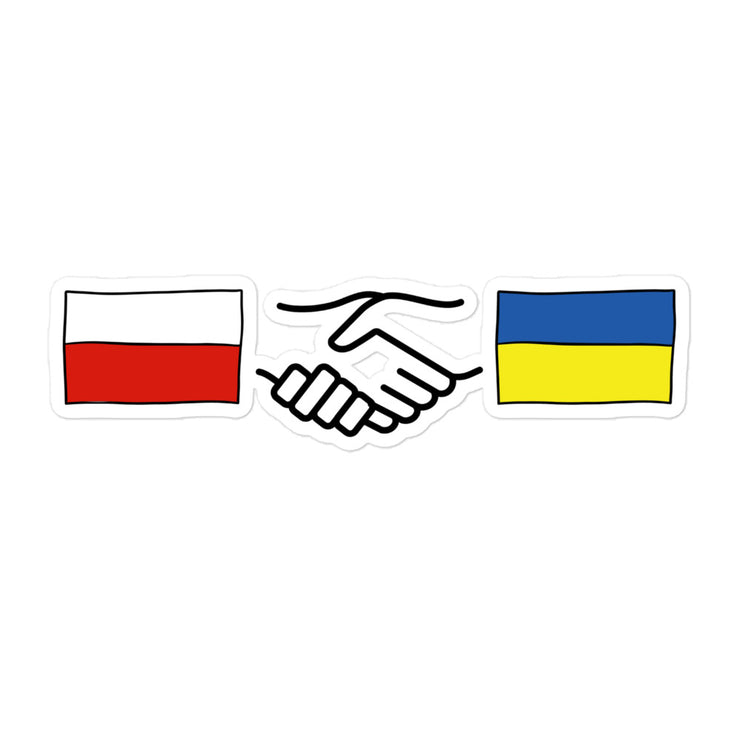 Polish + Ukrainian Handshake - Sticker