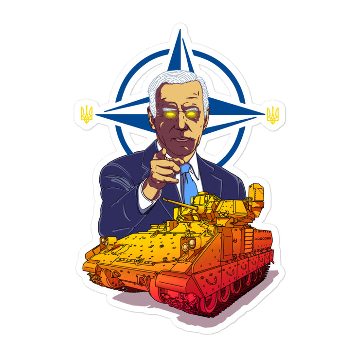 Dark Brandon Does Ukraine on a Bradley - Sticker