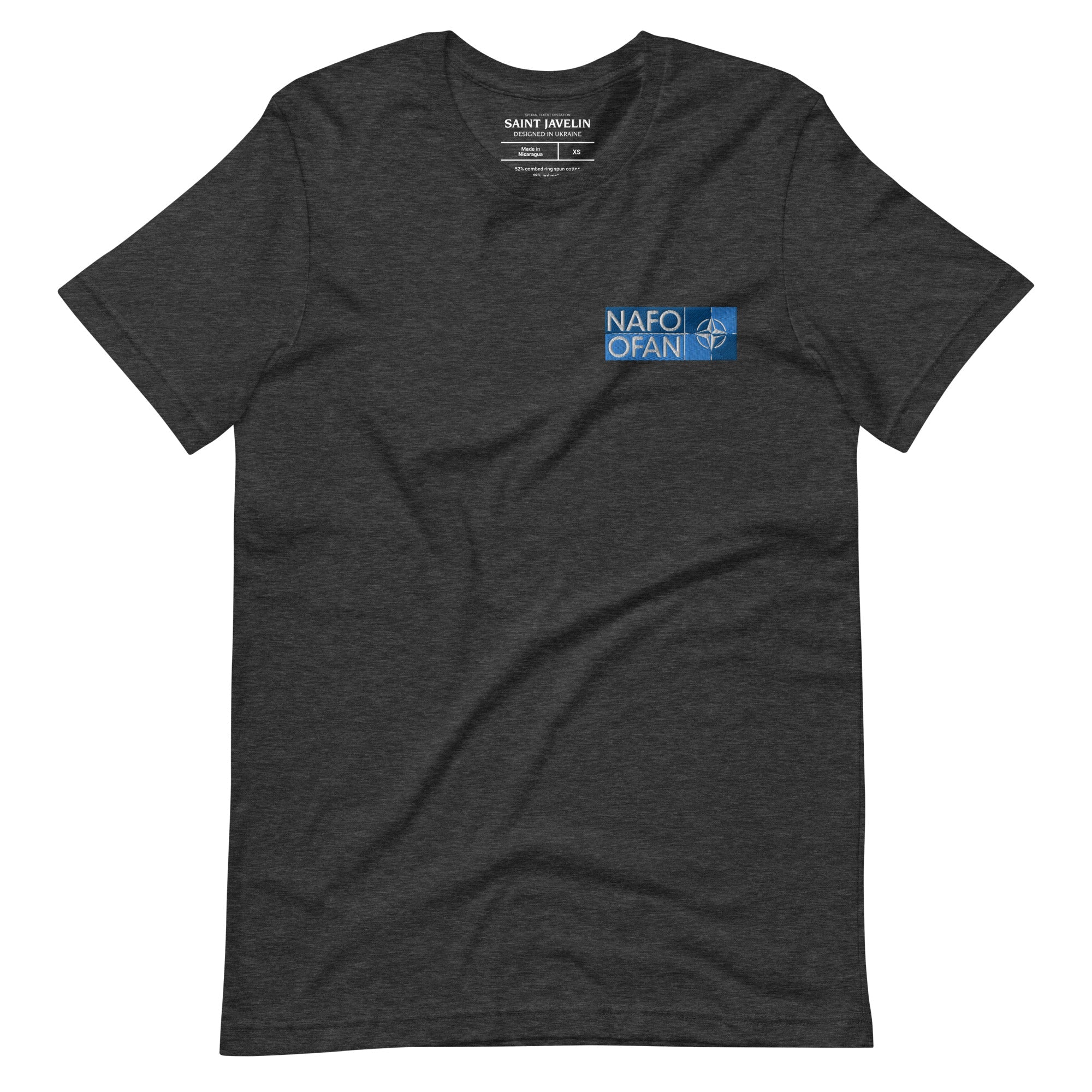 NAFO Insignia - Embroidered Logo Adult TShirt - Saint Javelin
