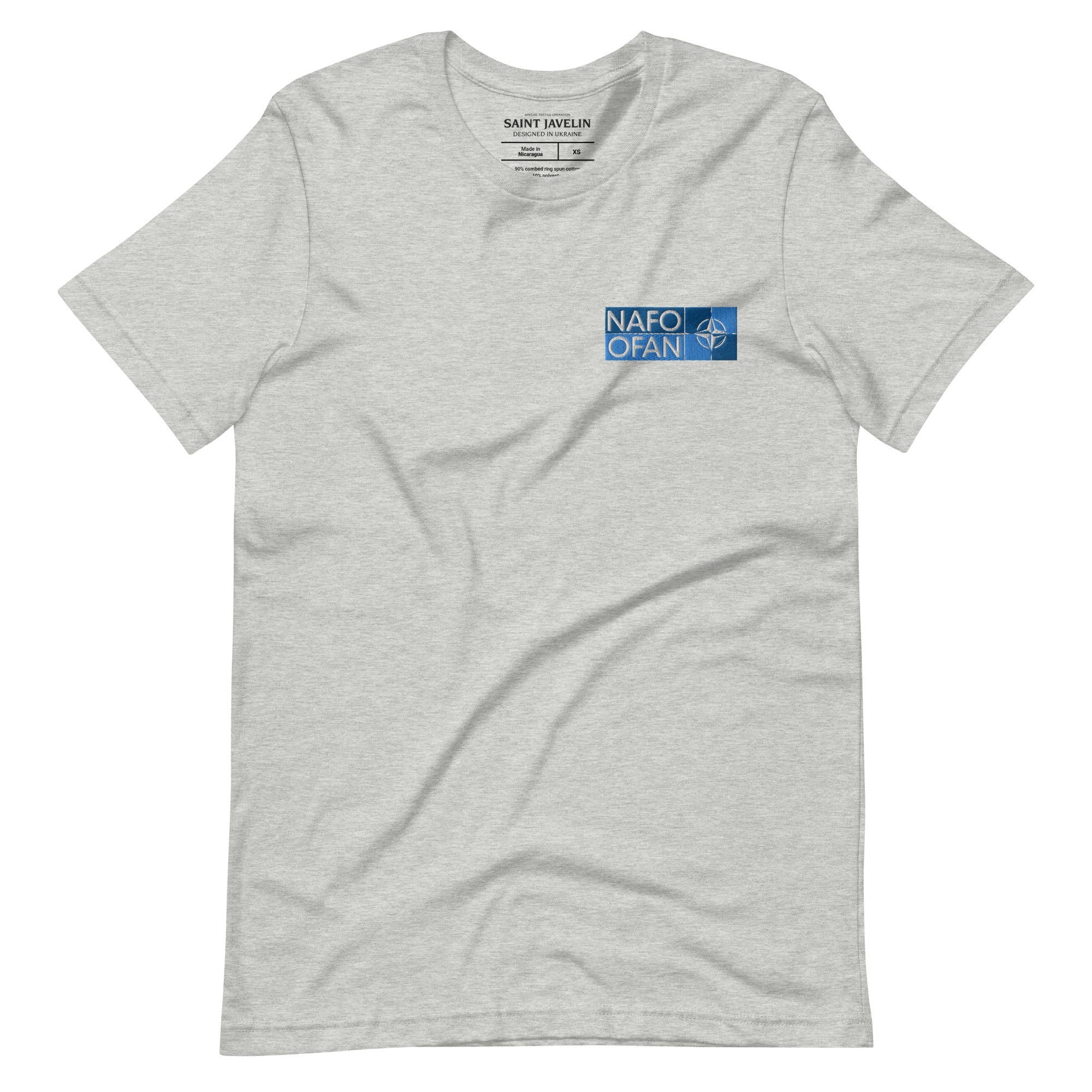 NAFO Insignia - Embroidered Logo Adult TShirt - Saint Javelin