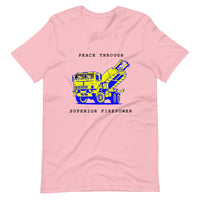 NAFO x HIMARS - Peace Through Superior Firepower - Adult TShirt (blue and yellow) - Saint Javelin