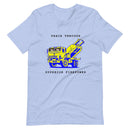 NAFO x HIMARS - Peace Through Superior Firepower - Adult TShirt (blue and yellow) - Saint Javelin