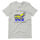 NAFO x HIMARS - Peace Through Superior Firepower - Adult TShirt (blue and yellow) - Saint Javelin