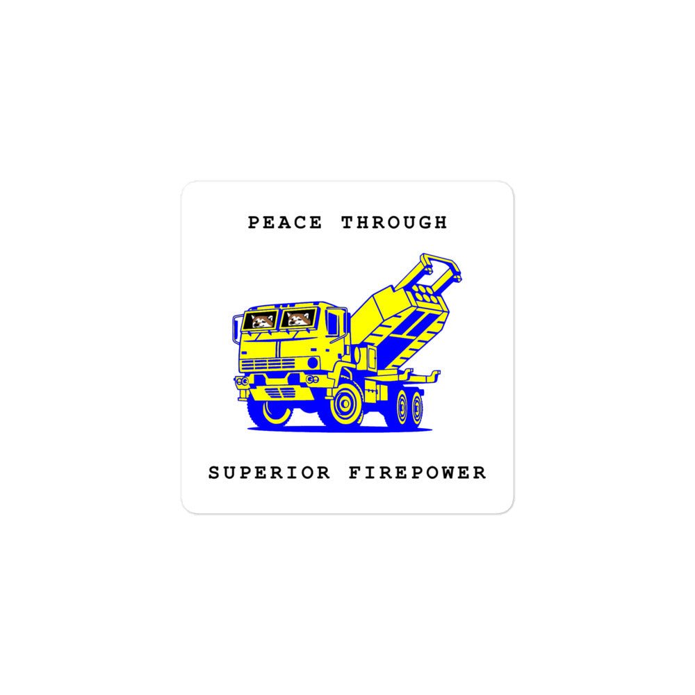 NAFO x HIMARS - Peace Through Superior Firepower - Sticker - Saint Javelin