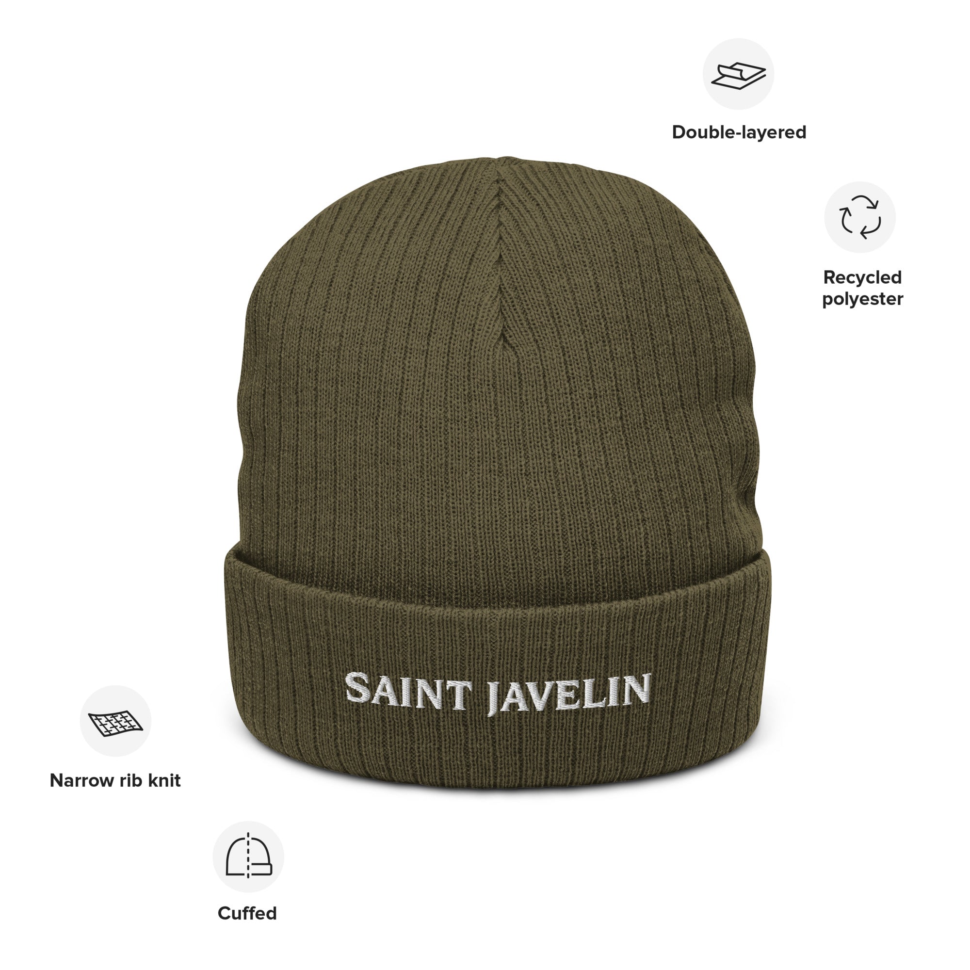 Saint Javelin Classic Toque - Ribbed Knit Beanie Hat - Saint Javelin