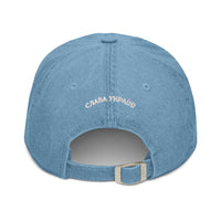 Slava Ukraini on Ukrainian Flag - Denim Dad Hat - Saint Javelin