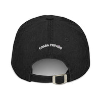 Slava Ukraini on Ukrainian Flag - Denim Dad Hat - Saint Javelin