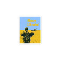 Slava Ukraini Soldier on Battlefield - Sticker - Saint Javelin