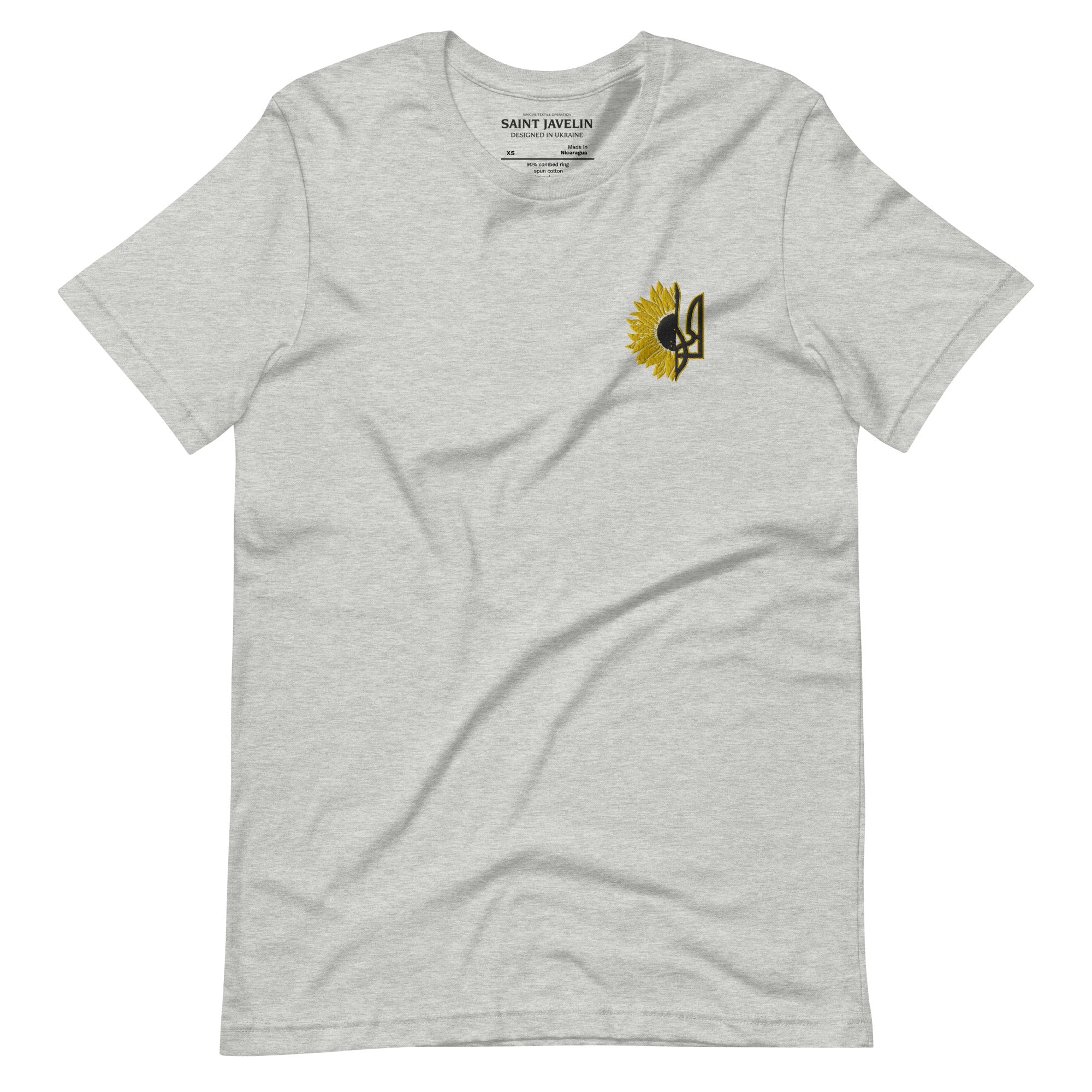 Sunflower + Tryzub - Embroidered Adult TShirt - Saint Javelin