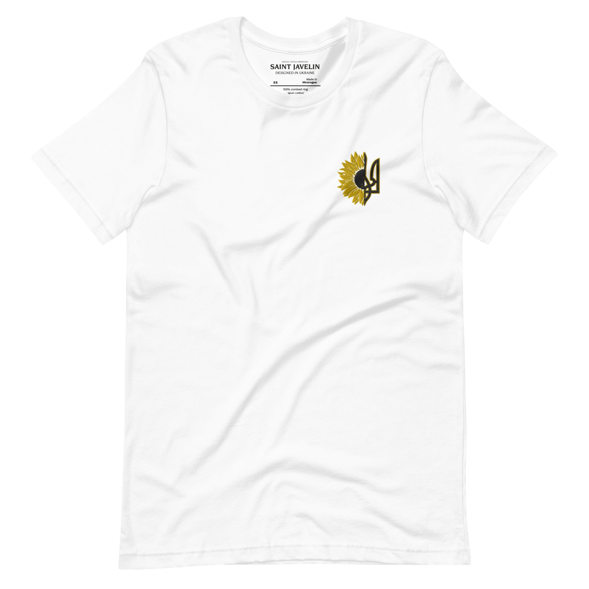 Sunflower + Tryzub - Embroidered Adult TShirt - Saint Javelin