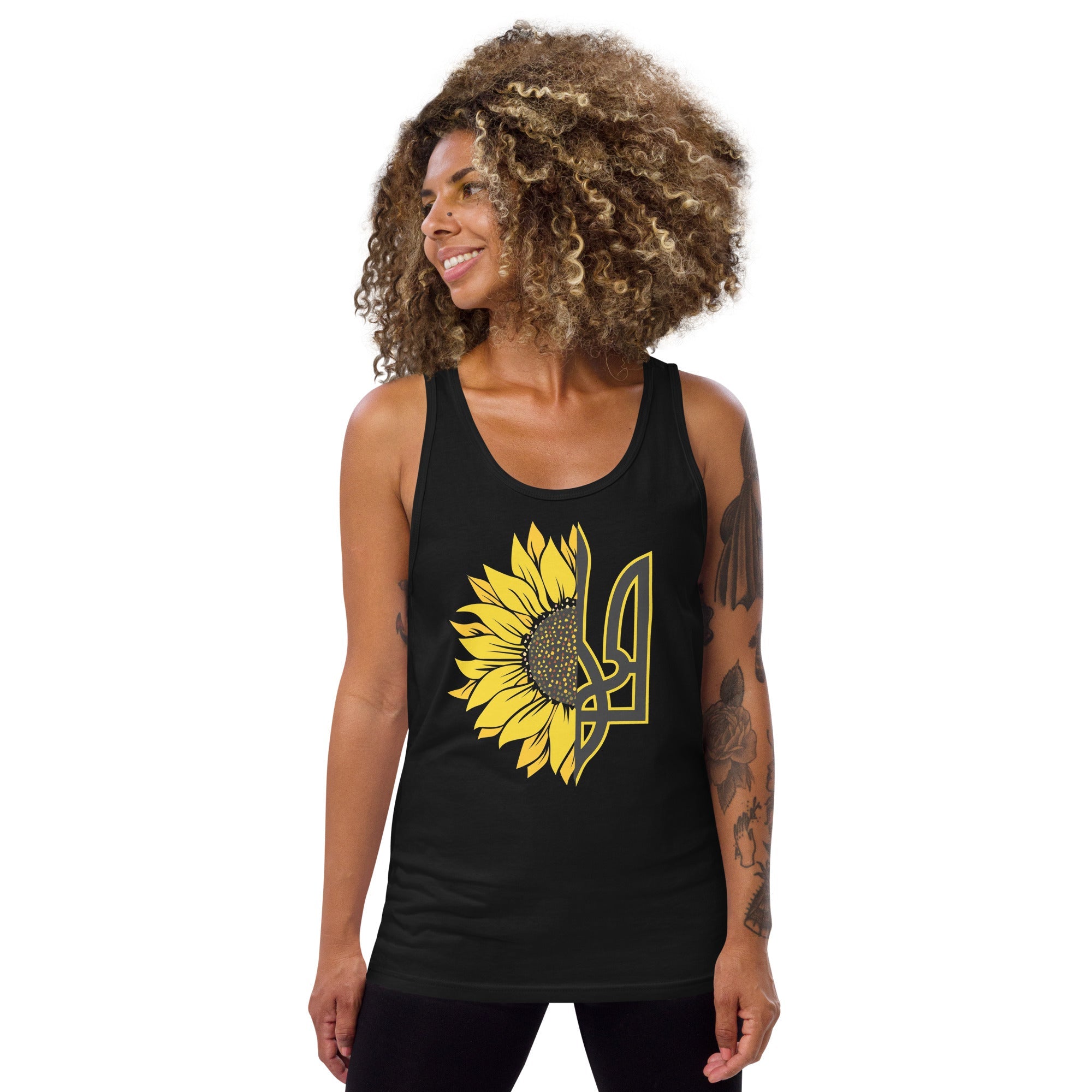Sunflowers + Tryzub - Adult Tank Top - Saint Javelin