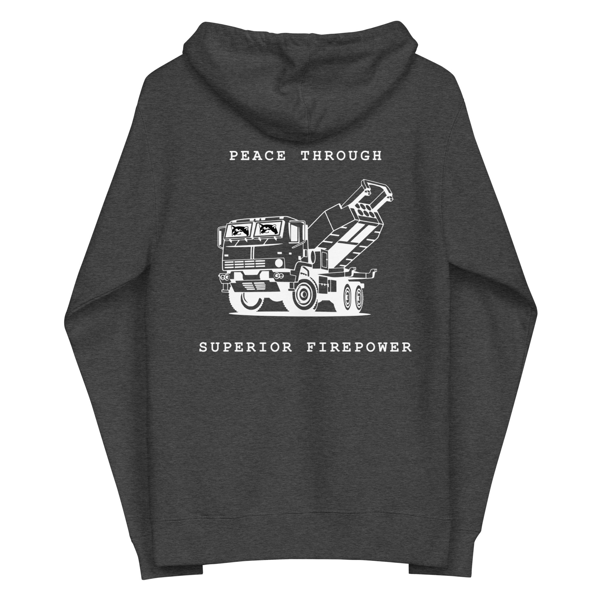 Tryzub x HIMARS - Peace Through Superior Firepower - Adult Zip Up Hoodie