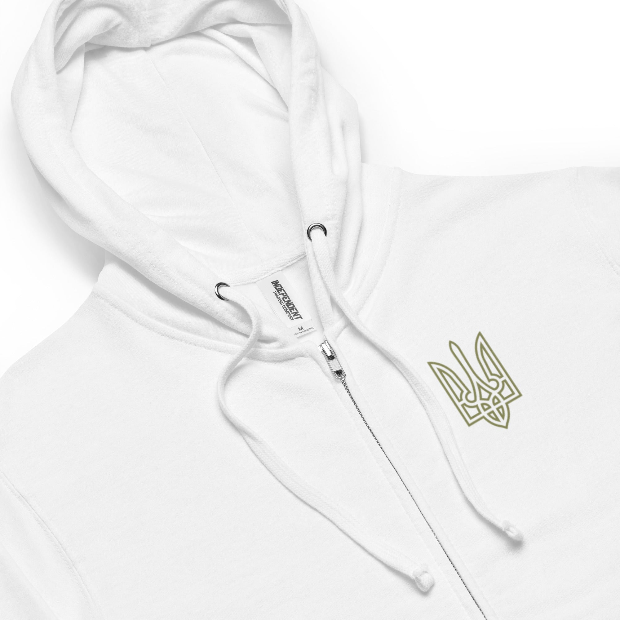 Tryzub x Ukrainian Flag - Adult Zip Up Hoodie - Saint Javelin
