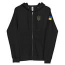 Tryzub x Ukrainian Flag - Adult Zip Up Hoodie - Saint Javelin