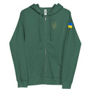 Tryzub x Ukrainian Flag - Adult Zip Up Hoodie - Saint Javelin