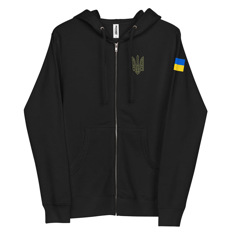 Tryzub x Ukrainian Flag - Adult Zip Up Hoodie – Saint Javelin
