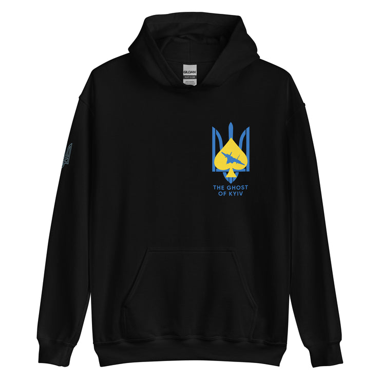 Ghost of Kyiv - Tryzub on Right Sleeve - Adult Hoodie