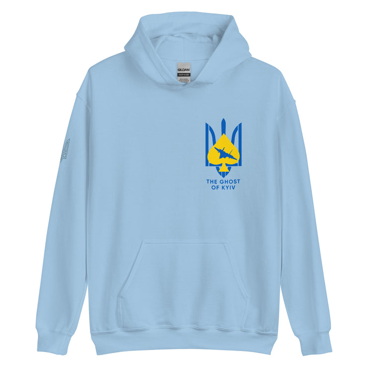 Ghost of Kyiv - Tryzub on Right Sleeve - Adult Hoodie