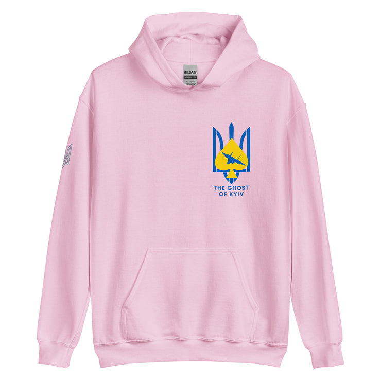 Ghost of Kyiv - Tryzub on Right Sleeve - Adult Hoodie
