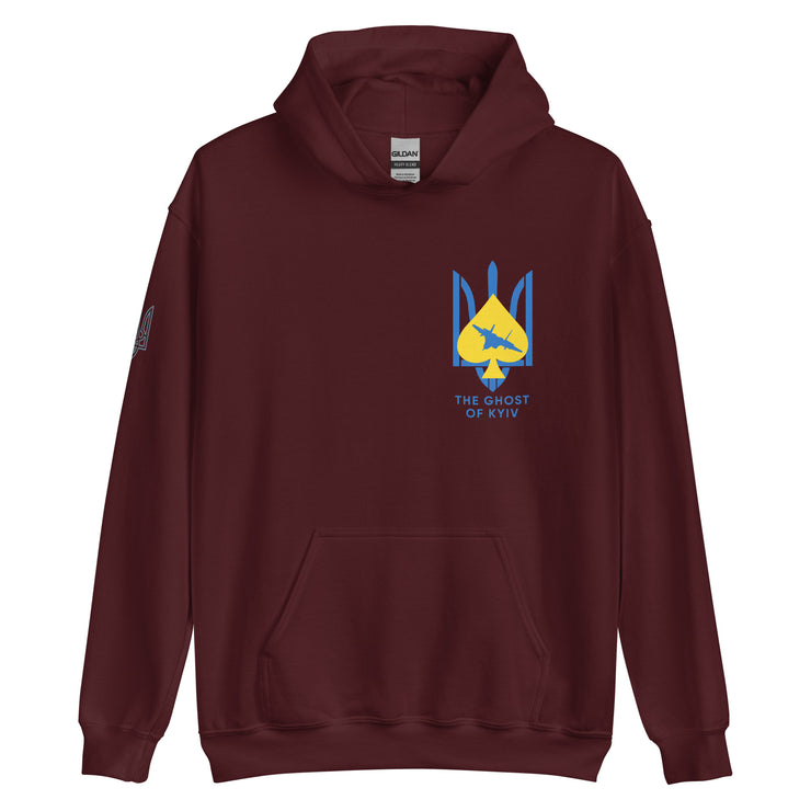 Ghost of Kyiv - Tryzub on Right Sleeve - Adult Hoodie