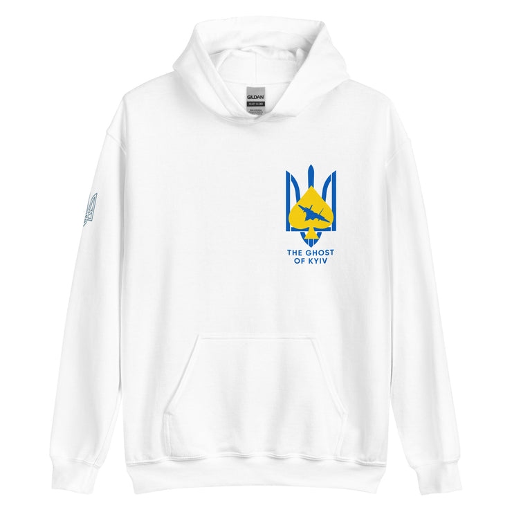 Ghost of Kyiv - Tryzub on Right Sleeve - Adult Hoodie