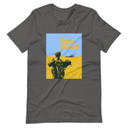 Slava Ukraini Soldier on Battlefield - Adult TShirt