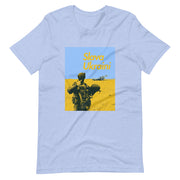 Slava Ukraini Soldier on Battlefield - Adult TShirt