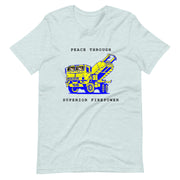 NAFO x HIMARS - Peace Through Superior Firepower - Adult TShirt (blue and yellow)