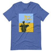 Slava Ukraini Soldier on Battlefield - Adult TShirt