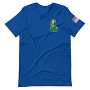 Saint Javelin (small logo) x Thank You America Flag on Sleeve- Adult TShirt