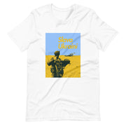 Slava Ukraini Soldier on Battlefield - Adult TShirt