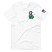 Saint Javelin (small logo) x Thank You America Flag on Sleeve- Adult TShirt