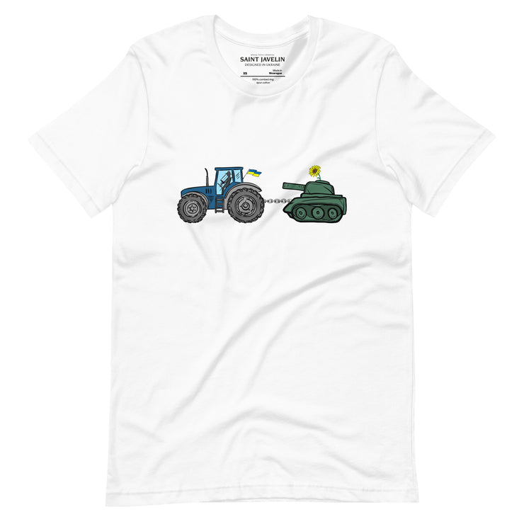 A Ukrainian Farmer Finds a Russian Tank x Slava Ukraini - Adult TShirt