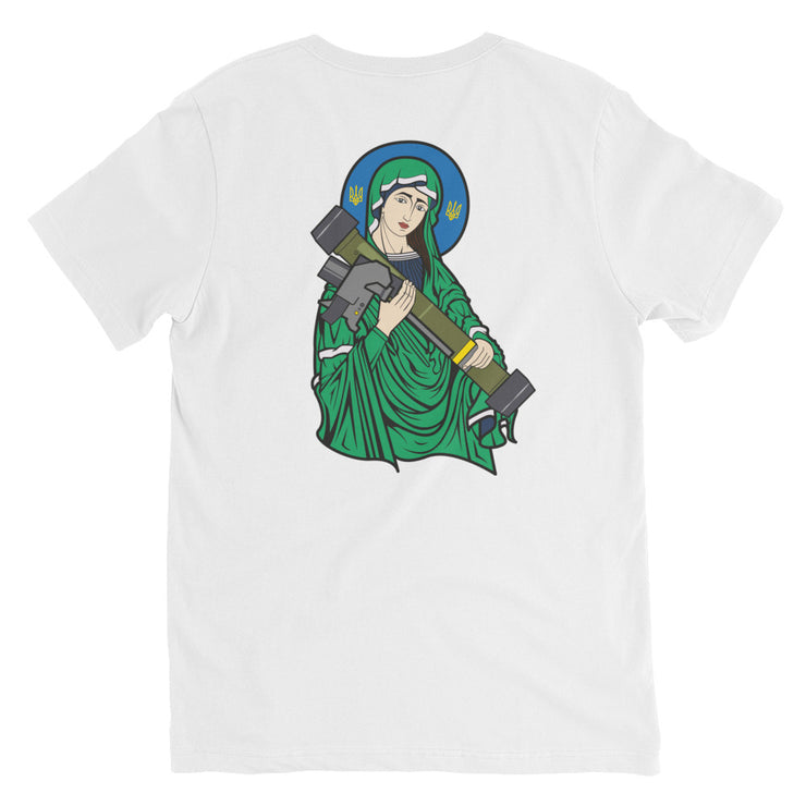 Saint Javelin and Tryzub - Adult VNeck TShirt