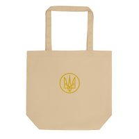 Yellow Tryzub Embroidered - Eco Tote Bag - Saint Javelin